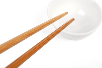 Fototapeta na wymiar chopsticks with bowl