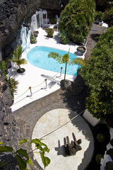 Fototapeta premium Swimming pool in natural volcanic rock area