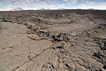 beautiful formed stone in cold volcano flow