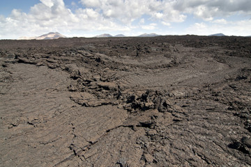 beautiful formed stone in cold volcano flow