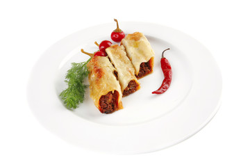 cannelloni and red hot peppers