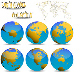 earth globes against white
