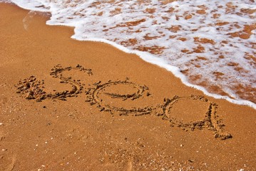 sea inscription on a coast