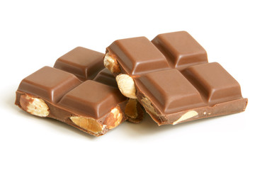 Chocolate pieces with nuts