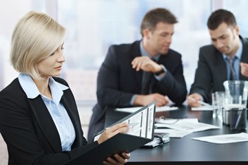 Fototapeta premium Professional checking documents at meeting