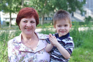 grandmother with a little grandchild