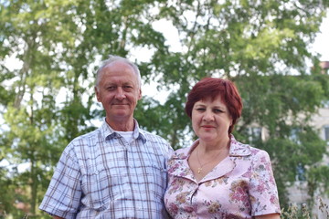 Obraz premium elderly domestic pair