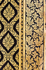 Native Thail Style Of Gilded Black Lacquer