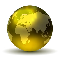 Glossy Shiny 3D Earth Globe