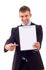 man with clipboard