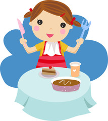 Girl eating Cake