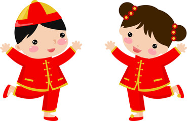 New Year Greetings_boy and girl
