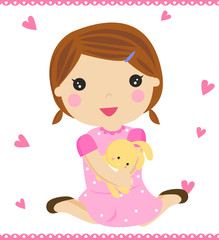 Cute girl with her toy