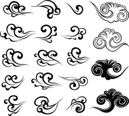 oriental cloud in different shape