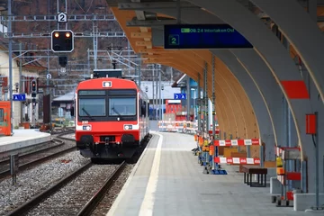 Foto op Canvas Train Station in Interlaken Switzerland © vichie81