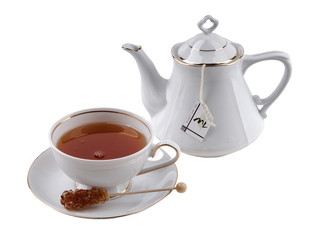 Cup of tea on white