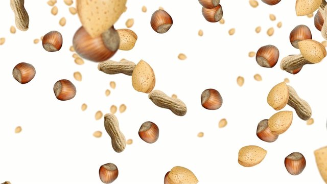 Mixed nuts falling