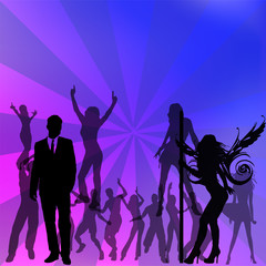 Obraz na płótnie Canvas crowd on dance of people Vector illustration