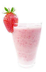 strawberry milkshake isolated