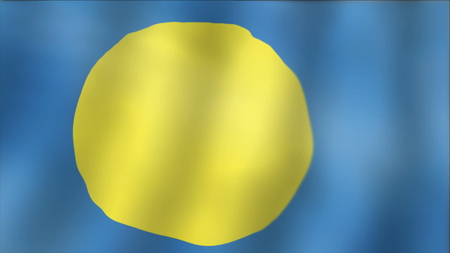 Palau - waving flag detail