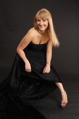 young woman in black dress