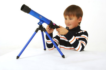 The boy with a telescope