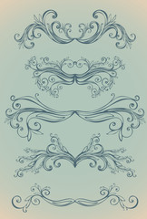 Naklejka premium floral dividers - design elements