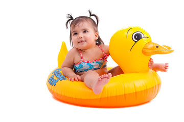 Lovely child with air-toy