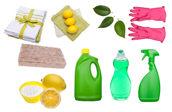 Variety Of Green Cleaning Supplies