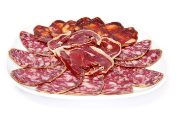 chorizo, fuet y jamon serrano