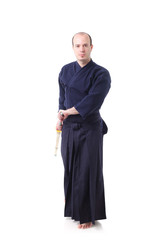 Obraz na płótnie Canvas Kendo fighter with Shinai