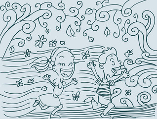 Fototapeta premium Kids Running