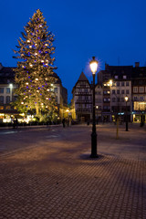 Fototapeta premium Place Broglie, Christmas time in Strasbourg, Alsace, France