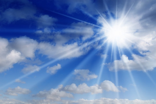 blue sky and sun background