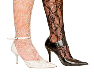 Black and white shoes