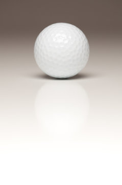 Single White Golf Ball on Gradated Background