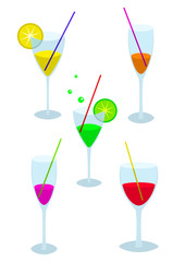 Set of glasses with a drink