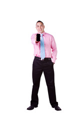 Businessman Holding a Cell Phone