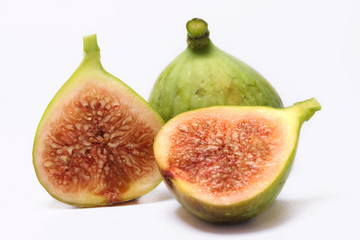 Fresh figs on white