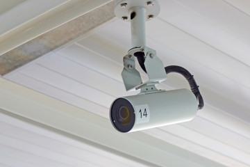 Secure camera under the roof.