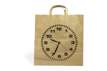 Paper Bag and Clock