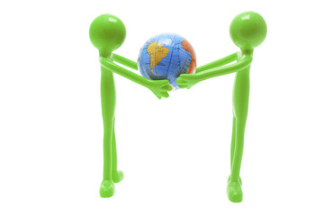 Rubber Miniature Figures with Globe