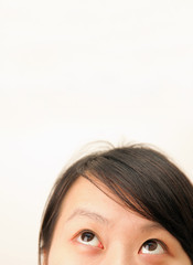 Fototapeta premium a beautiful woman looking up