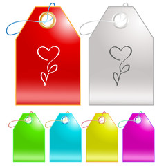 Flower-heart. Vector tags.