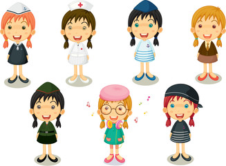 Group of Girls Showing Differnt Designations