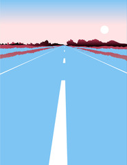 traffic road with sun nature