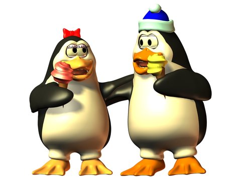 Pinguin mit Softeis