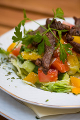 Grilled beef with vegetables