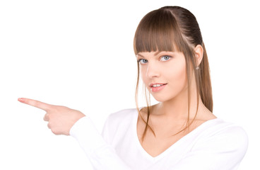 Fototapeta premium businesswoman pointing her finger