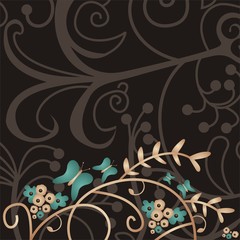 Flowers and butterflies